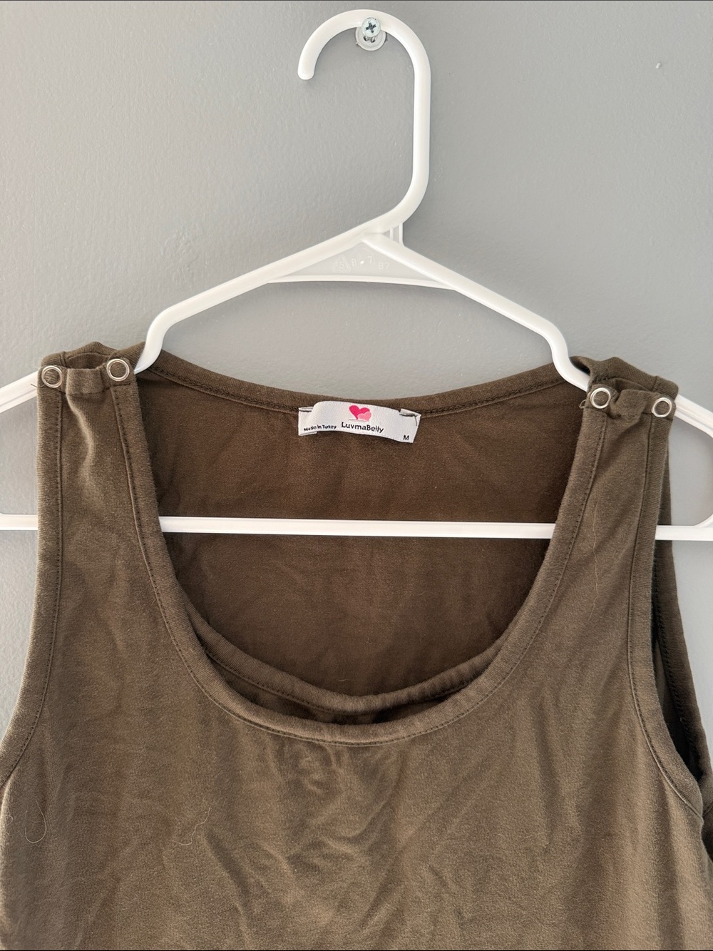 Women's Olive Green Tank Top for nursing - Picture 2 of 3